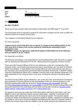 FOI 66/16 - Electoral Commission