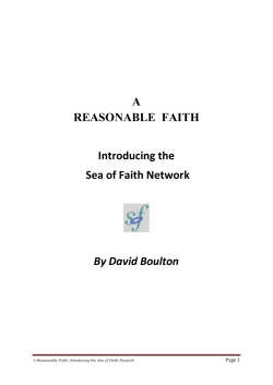 A REASONABLE FAITH Introducing the Sea of Faith Network By