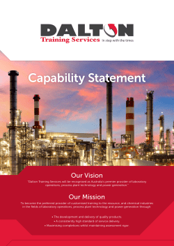 Capability Statement - Dalton Training Services