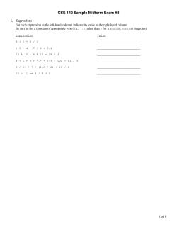 CSE 142 Sample Midterm