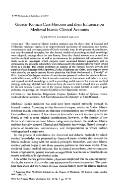Graeco-Roman Case Histories and their Influence on Medieval