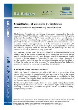 Crucial features of a successful EU constitution
