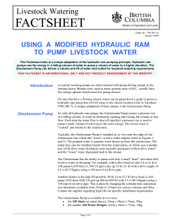 Using A Modified Hydraulic Ram to Pump Livestock Water