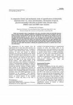 A comparative kinetic and mechanistic study of saponification of