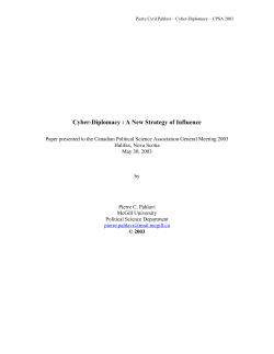 La cyber-diplomatie : nouvelle strat&eacute;gie d`influence