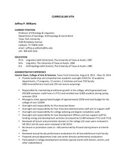 Curriculum Vitae - Texas Tech University Departments