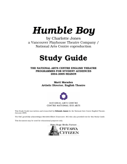 Humble Boy - ArtsAlive.ca