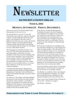 NEWSLETTER - Bathurst U3A