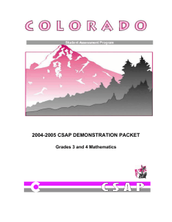 Grades 3 and 4 Math Demo Packet