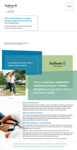 Find out what your cholesterol and blood pressure