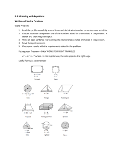 P.8 Modeling with Equations