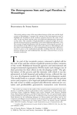 The Heterogeneous State and Legal Pluralism in Mozambique