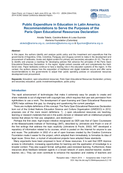 Public Expenditure in Education in Latin America