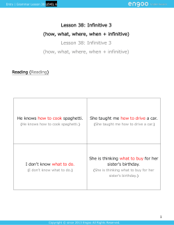 how, what, where, when + infinitive