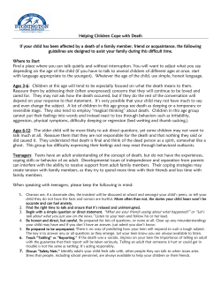 Helping Children Cope with Death If your child has been affected by