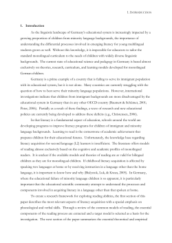 1. Introduction As the linguistic landscape of Germany`s educational