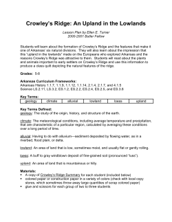 Crowley`s Ridge: An Upland in the Lowlands