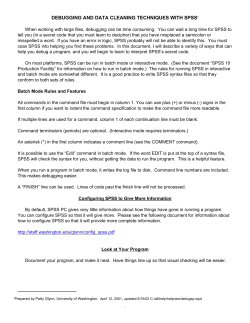 debugging and data cleaning techniques with spss1