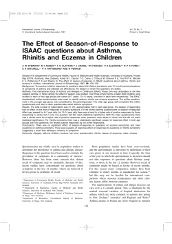 The effect of season-of-response to ISAAC questions about asthma