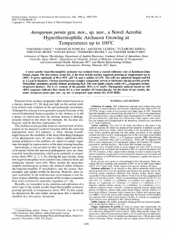 Aeropyrumpemix gen. nov., sp. nov., a Novel Hyperthermophilic