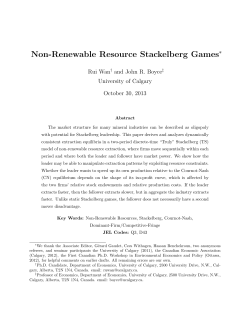 Non-Renewable Resource Stackelberg Games