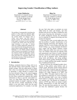 Improving Gender Classification of Blog Authors