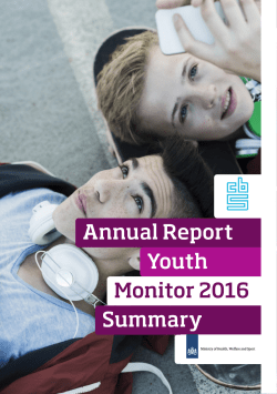Annual Report 2016 Youth Monitor Summary - Jeugdmonitor