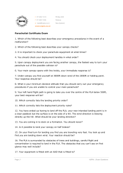 Parachutist Certificate Exam 1. Which of the following best describes