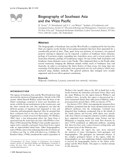 Biogeography of Southeast Asia and the West Pacific