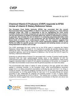 CVEP comments on EFSA opinion. - the Vitamin E producers website