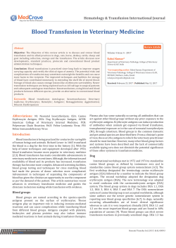 Blood Transfusion in Veterinary Medicine