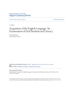 Acquisition of the English Language: An Examination of Deaf