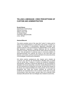 telling a message: cree perceptions of custom