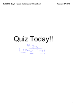 Fall 2015 - Day 9 - Isolate Variable and GC.notebook