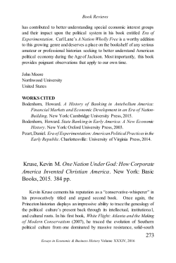 273 Kruse, Kevin M. One Nation Under God: How Corporate