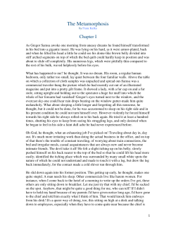The Metamorphosis - Enrichment Fellowship