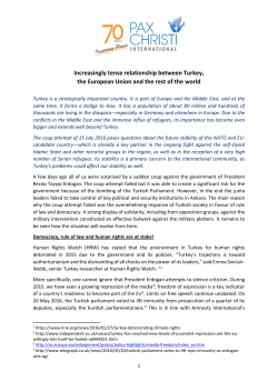 Increasingly tense relationship between Turkey, the European