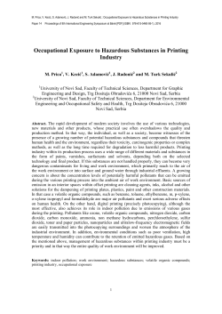 Occupational Exposure to Hazardous Substances in Printing Industry