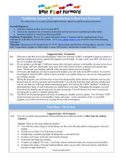 Facilitators  - Best Foot Forward