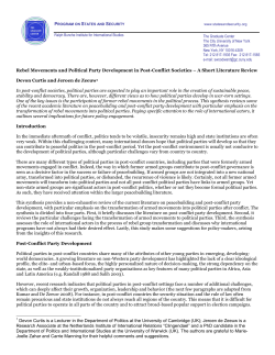 Rebel Movements and Political Party Development in Post