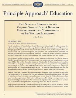 The Principle Approach &reg; to the English Common Law