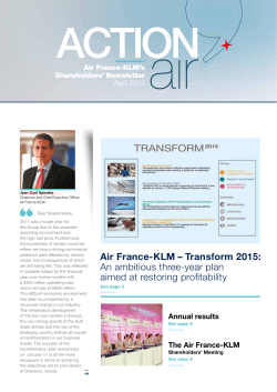 Air France-KLM &ndash; Transform 2015: An ambitious three