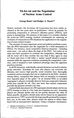 Tit-for-tat and the Negotiation of Nuclear Arms Control