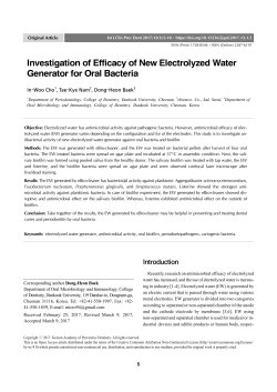 Investigation of Efficacy of New Electrolyzed Water Generator for