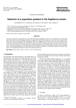 Detection of a population gradient in the Sagittarius stream
