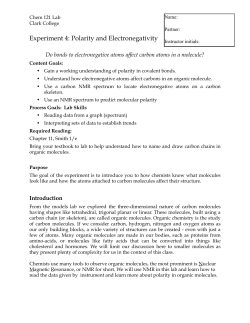 Experiment 4: Polarity and Electronegativity