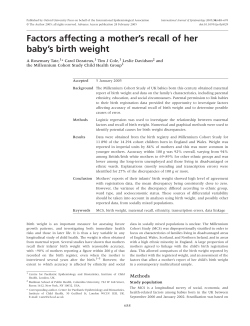 Factors affecting a mother`s recall of her baby`s