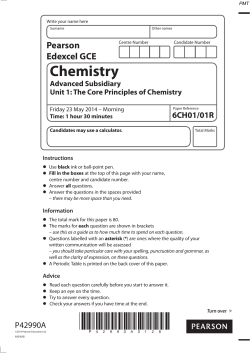 June 2014 (R) QP - Unit 1 Edexcel Chemistry A
