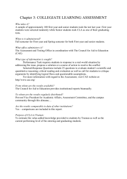 Chapter 3: COLLEGIATE LEARNING ASSESSMENT