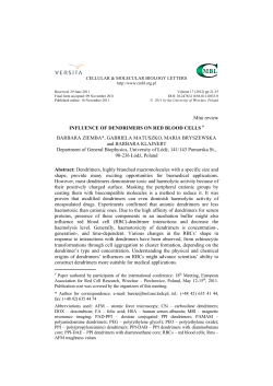 Mini review INFLUENCE OF DENDRIMERS ON RED BLOOD